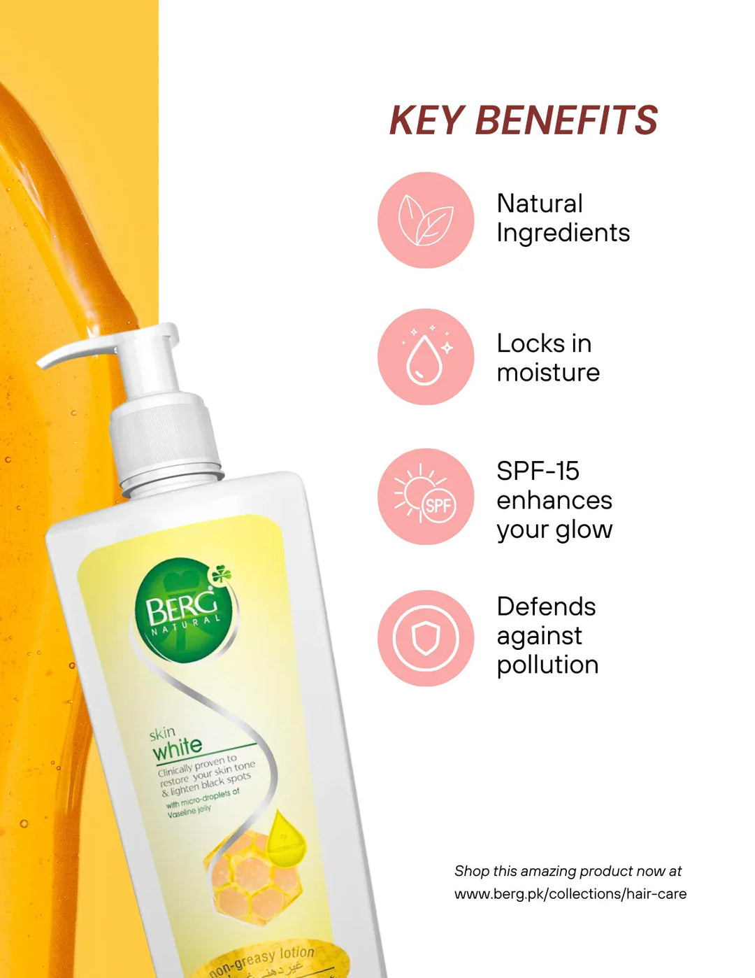 Berg Natural Skin White Moisturizing Lotion - berg.pk