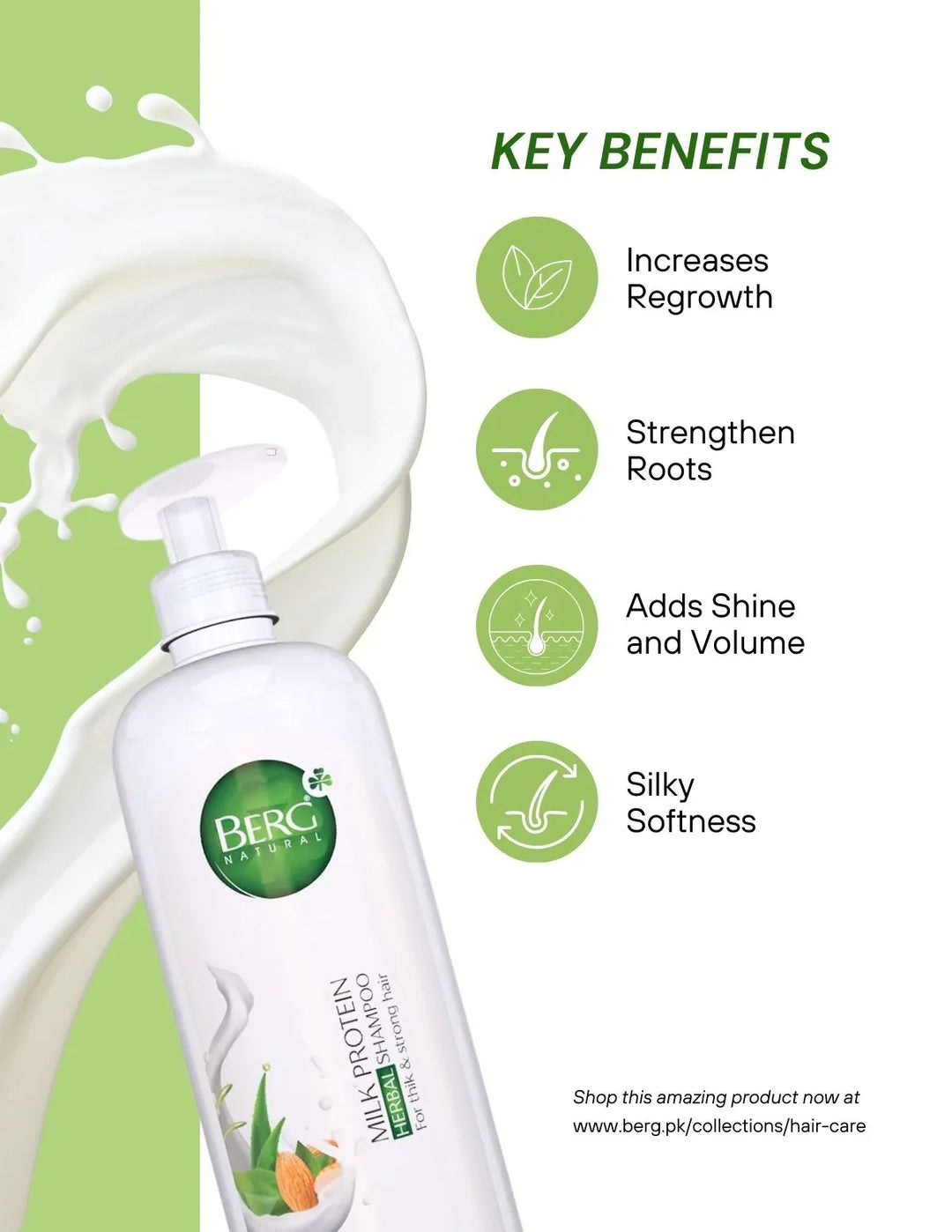 Berg Natural Milk Protein Shampoo - berg.pk