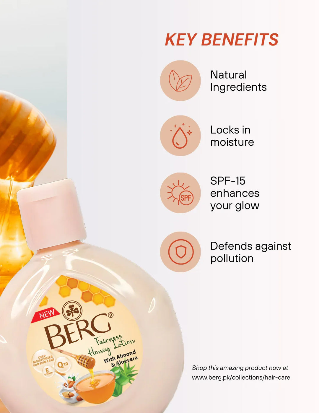 Berg Fairness Honey Lotion - berg.pk